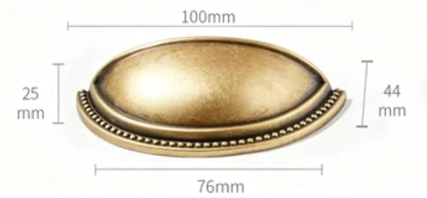 Beaded Brass Cup Handle