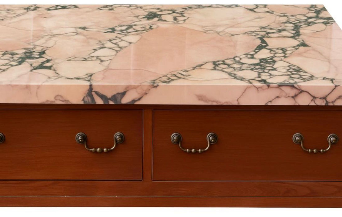 Marble sintered stone topped kitchen island - Arasbecato Rose