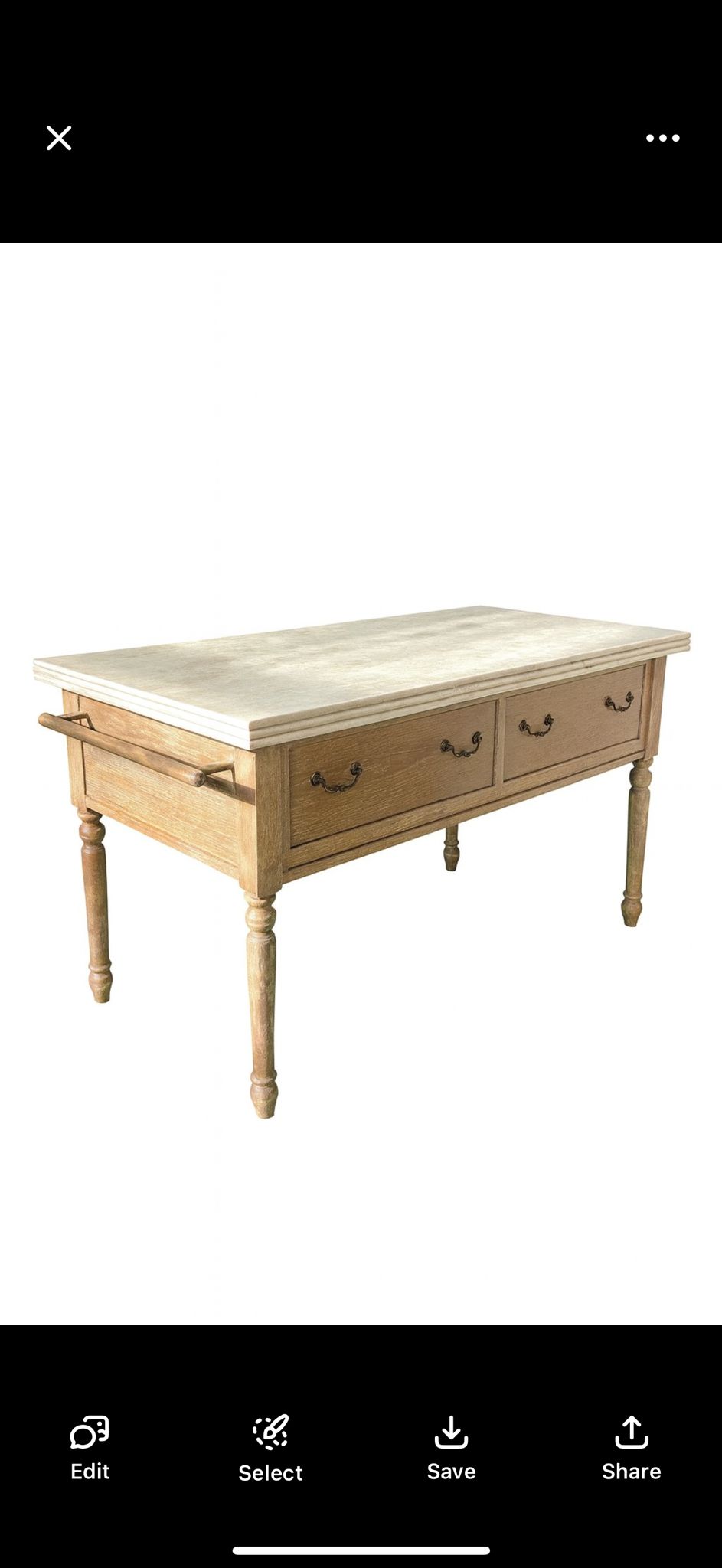 Marble Kitchen Island with Taj Mahal Marble