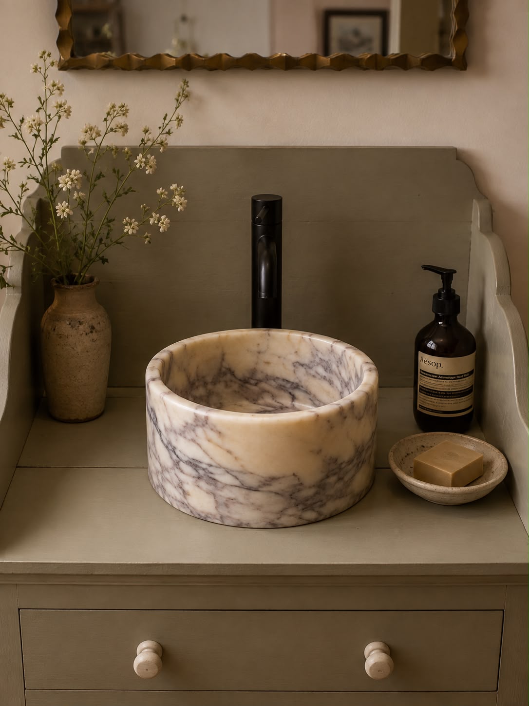 Round Viola Marble Basin